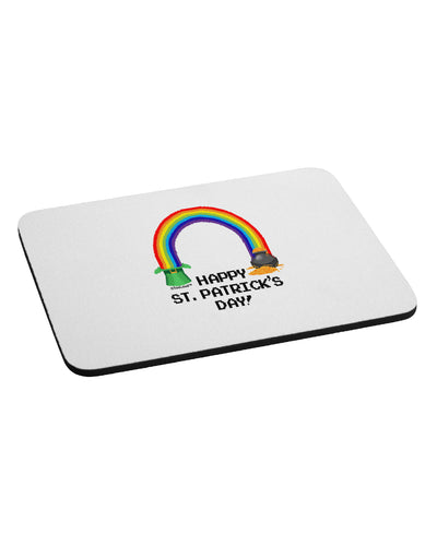 Pixel Pot of Gold St Patrick Text Mousepad-TooLoud-White-Davson Sales