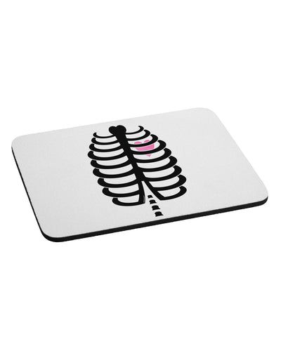 Black Skeleton Ribcage with Pink Heart Halloween Mousepad-TooLoud-White-Davson Sales