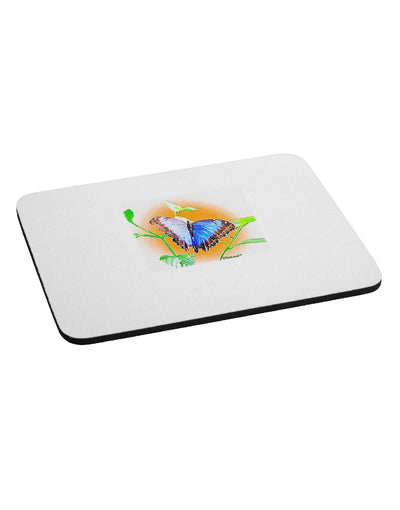 Blue Watercolor Butterfly Mousepad-TooLoud-White-Davson Sales