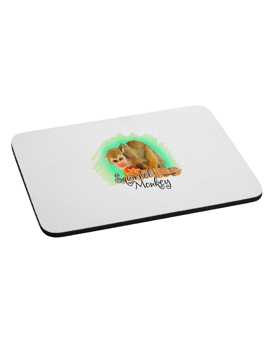 Squirrel Monkey Watercolor Text Mousepad-TooLoud-White-Davson Sales