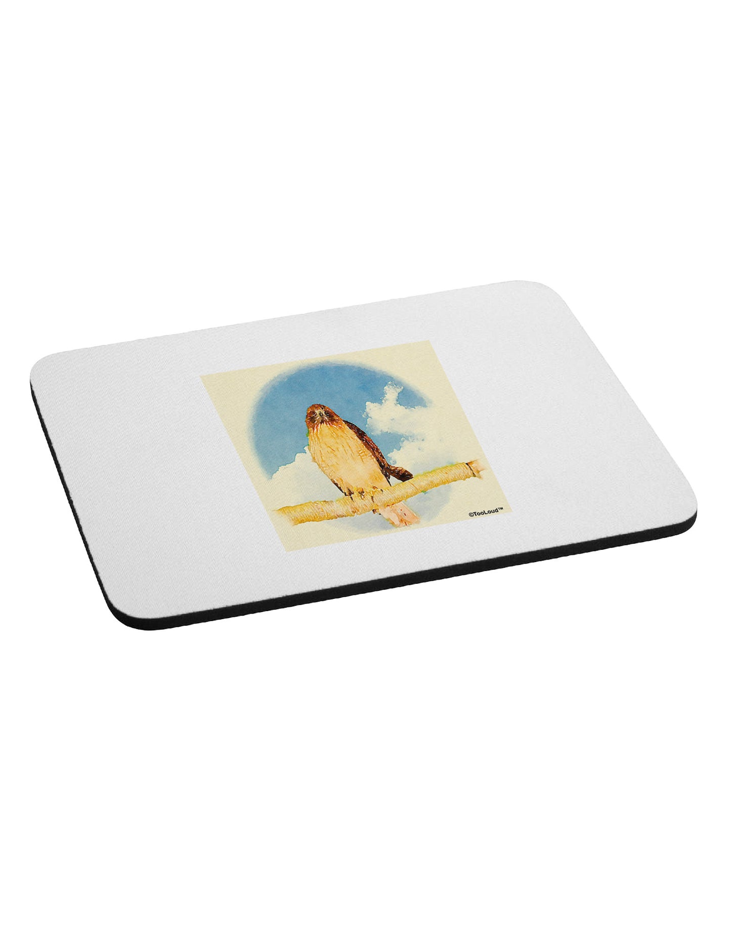 Red-tailed Hawk Mousepad-TooLoud-White-Davson Sales