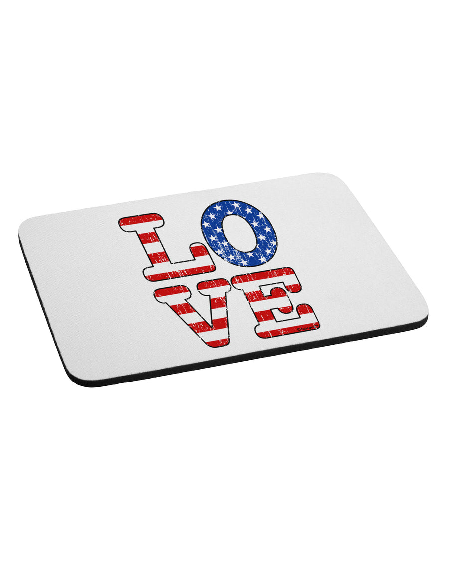 American Love Design - Distressed Mousepad by TooLoud-TooLoud-White-Davson Sales