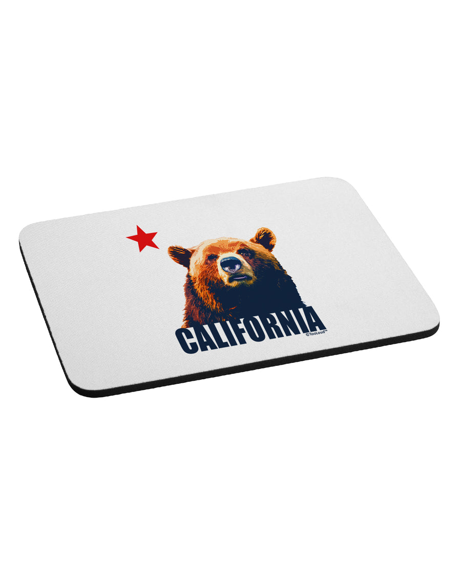 California Republic Design - Grizzly Bear and Star Mousepad by TooLoud-TooLoud-White-Davson Sales