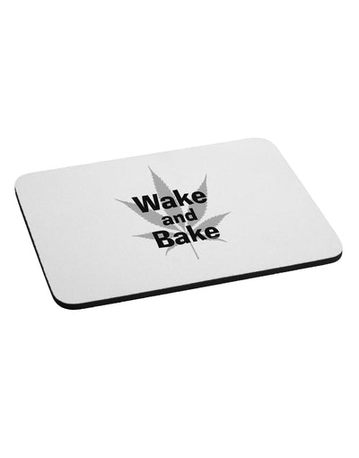 Wake and Bake - Marijuana Leaf B&W Mousepad-TooLoud-White-Davson Sales