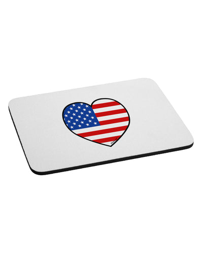 American Flag Heart Design Mousepad by TooLoud-TooLoud-White-Davson Sales