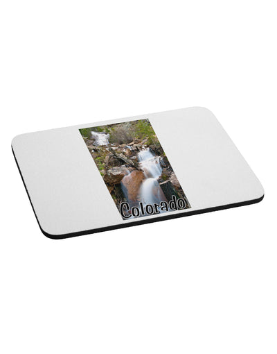 Colorado Waterfall Scene Text Mousepad-TooLoud-White-Davson Sales