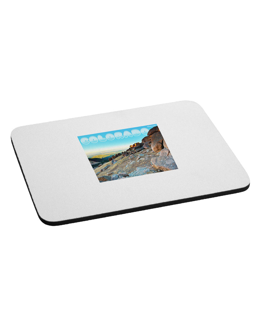 CO Rockies View with Text Mousepad-TooLoud-White-Davson Sales