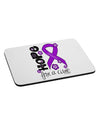 Hope for a Cure - Purple Ribbon Alzheimers Disease - Flowers Mousepad-TooLoud-White-Davson Sales