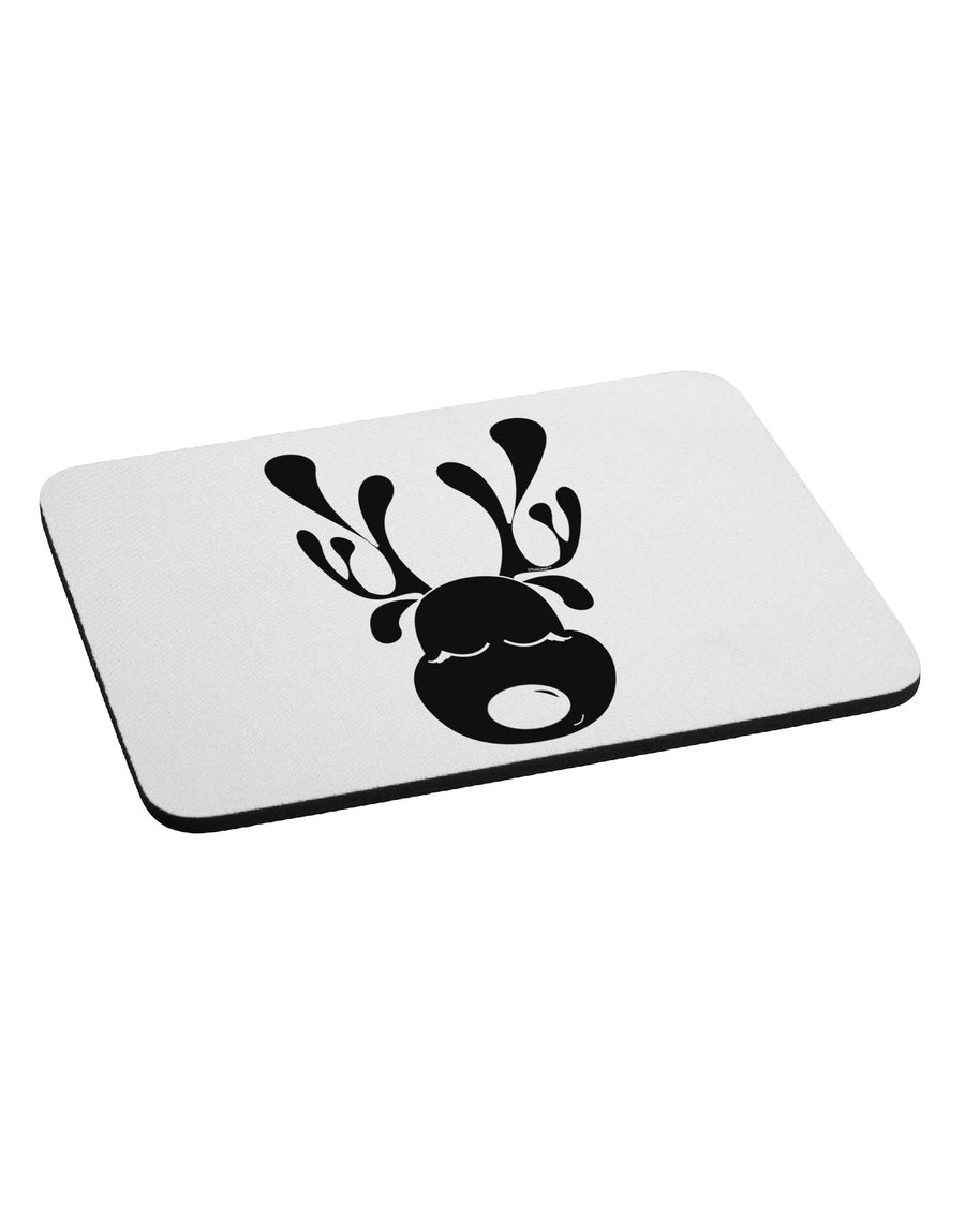 Cute Black Reindeer Face Christmas Mousepad-TooLoud-White-Davson Sales