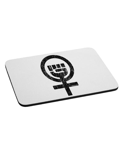 Distressed Feminism Symbol Mousepad-TooLoud-White-Davson Sales