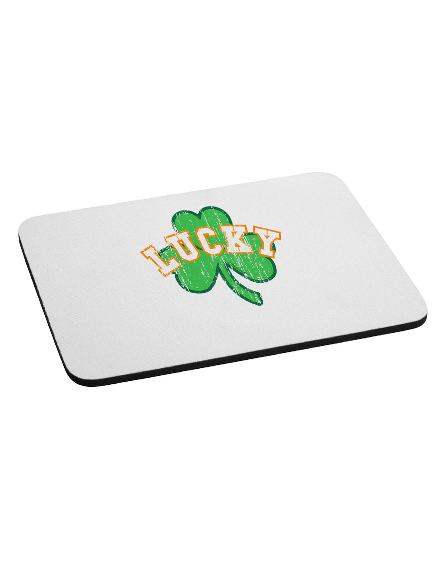 Lucky Shamrock Design Distressed Mousepad by TooLoud-TooLoud-White-Davson Sales