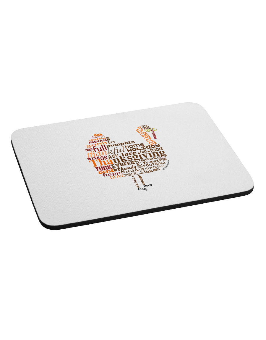 Turkey Typography Mousepad-TooLoud-White-Davson Sales