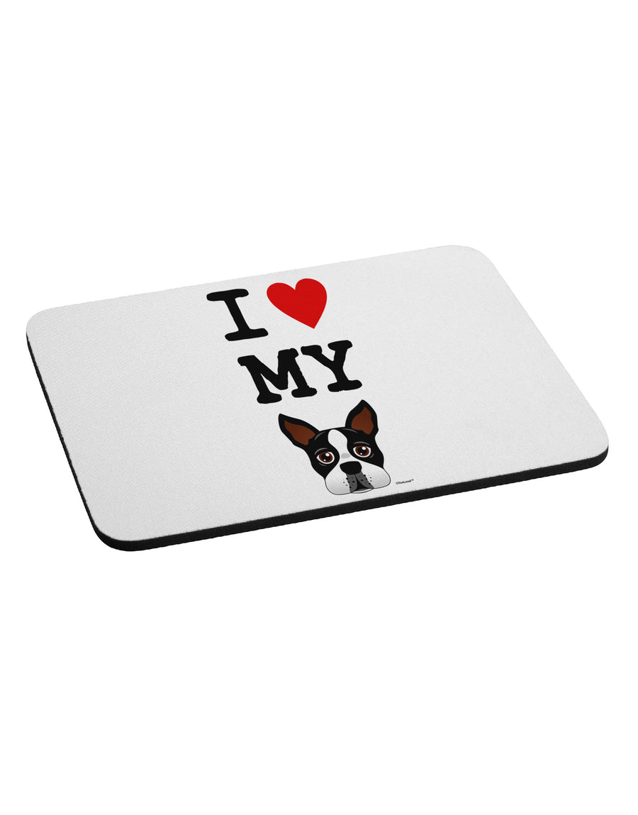 I Heart My Boston Terrier Mousepad-TooLoud-White-Davson Sales