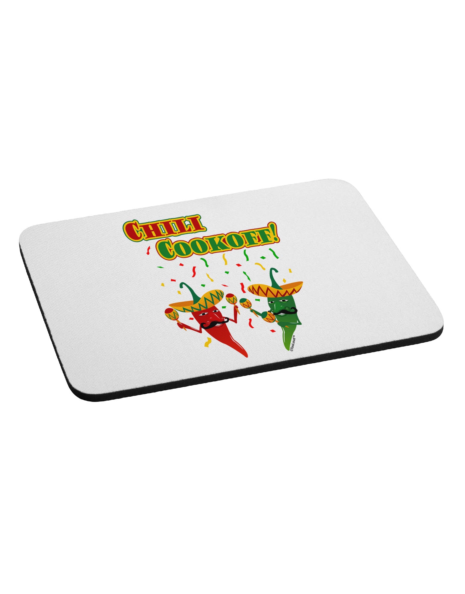 Chili Cookoff! Chile Peppers Mousepad-TooLoud-White-Davson Sales
