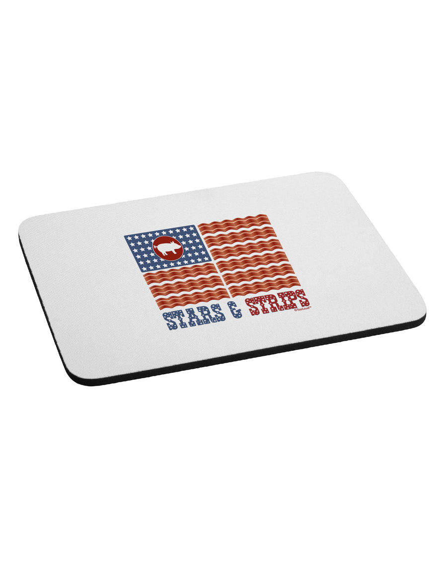 American Bacon Flag - Stars and Strips Mousepad-TooLoud-White-Davson Sales