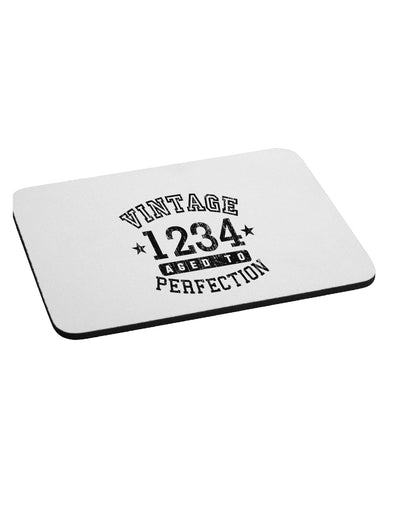 Personalized Vintage Birth Year Distressed Mousepad by TooLoud