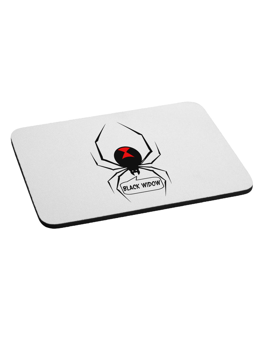 Black Widow Spider Design - Text Mousepad-TooLoud-White-Davson Sales