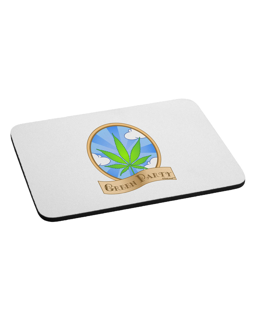 Green Party Symbol Mousepad-TooLoud-White-Davson Sales