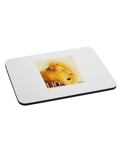 Lion Watercolor 3 Text Mousepad-TooLoud-White-Davson Sales