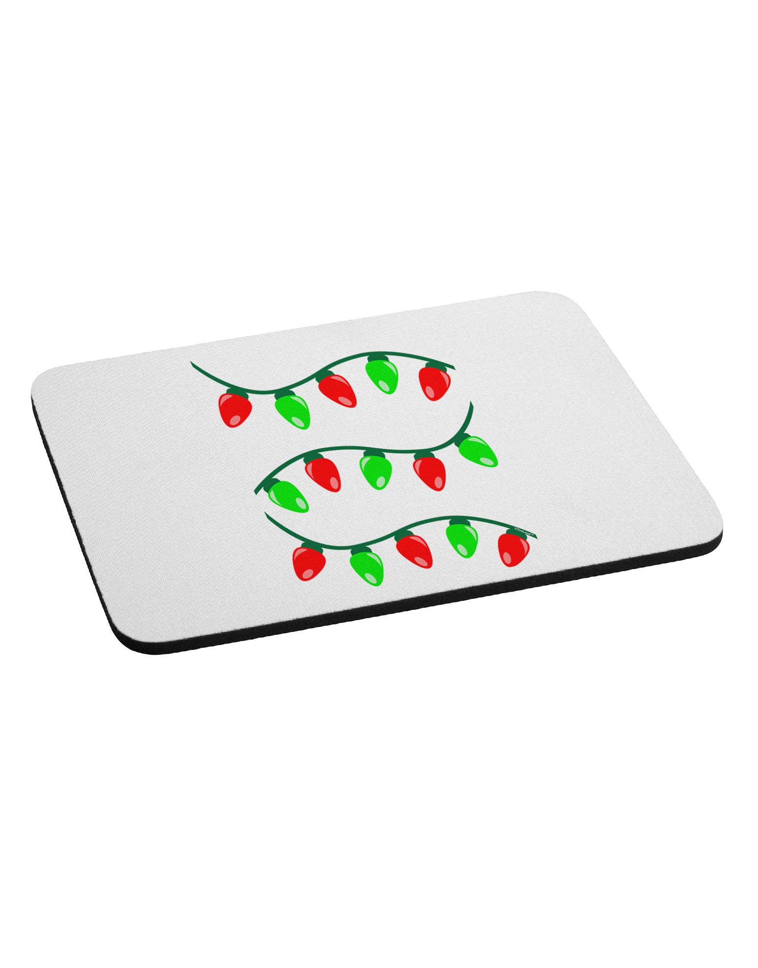 Christmas Lights Red and Green Mousepad-TooLoud-White-Davson Sales