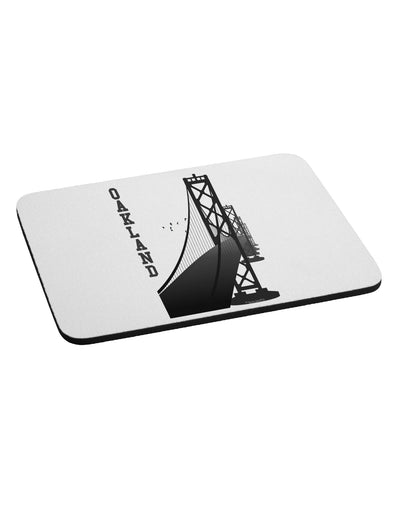 Oakland Text Bay Bridge Mousepad-TooLoud-White-Davson Sales