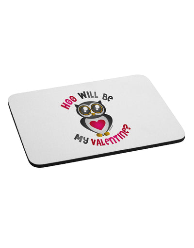 Hoo Will Be My Valentine Mousepad-TooLoud-White-Davson Sales