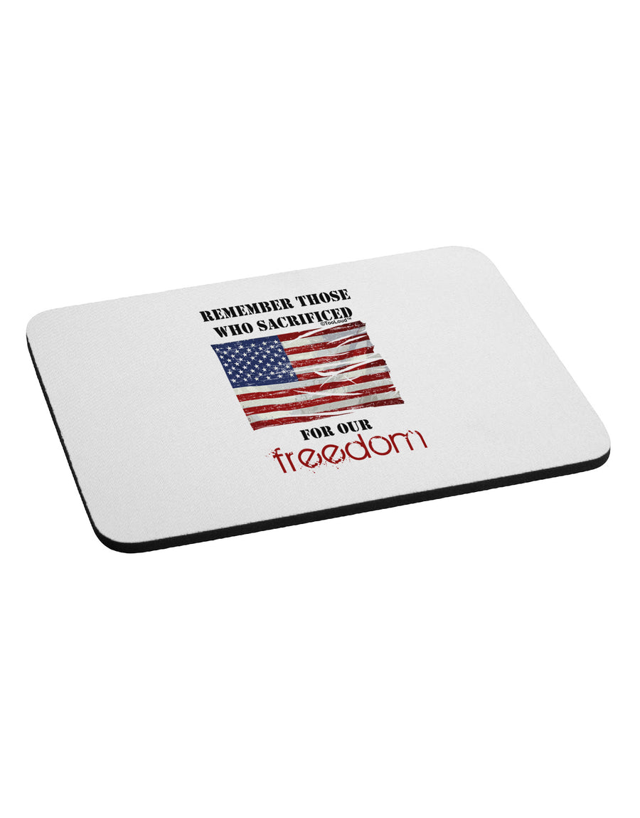 Remember - Veterans Mousepad-TooLoud-White-Davson Sales