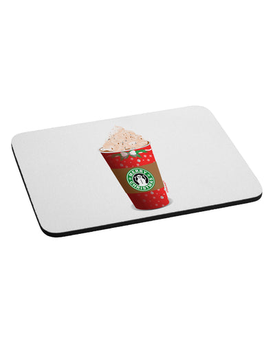 Merry Christmas Latte Cup Mousepad-TooLoud-White-Davson Sales