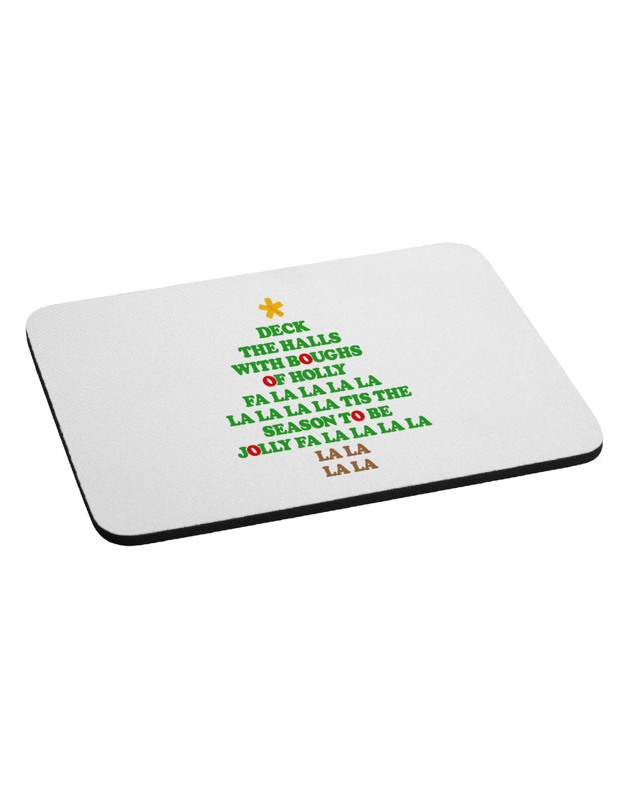 Deck the Halls Lyrics Christmas Tree Mousepad-TooLoud-White-Davson Sales