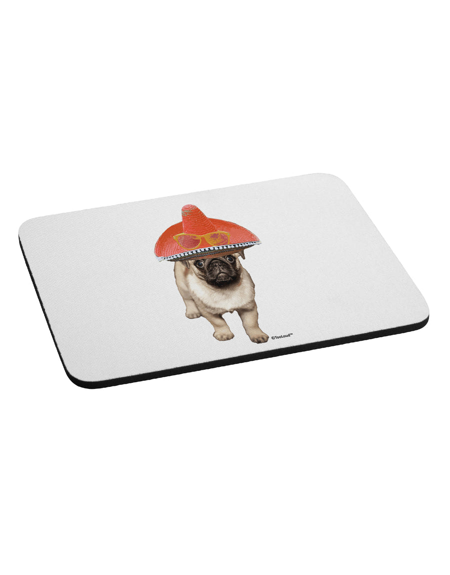 Pug Dog with Pink Sombrero Mousepad by TooLoud-TooLoud-White-Davson Sales