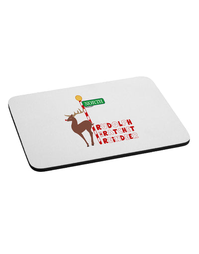 Rudolf Ratchet Reindeer Color Text Mousepad-TooLoud-White-Davson Sales