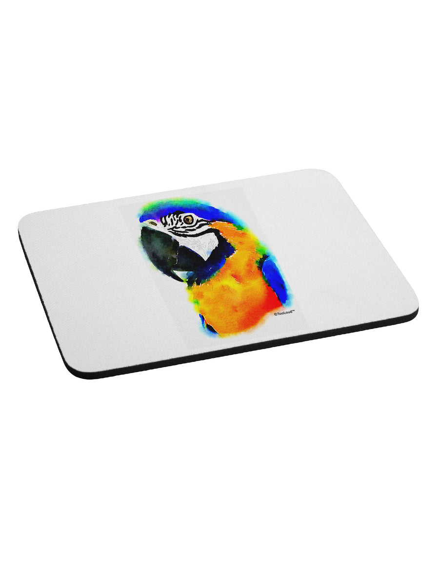 Brightly Colored Parrot Watercolor Mousepad-TooLoud-White-Davson Sales