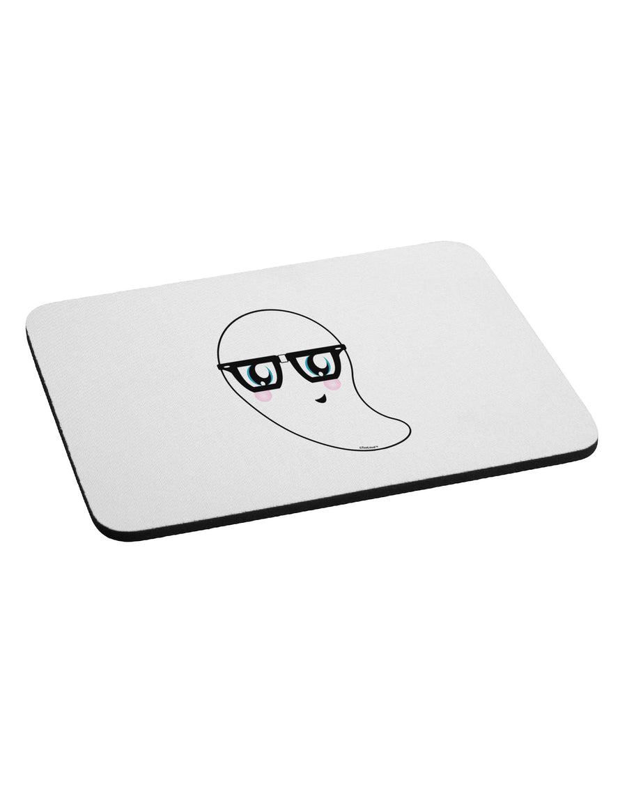 Cute Nerd Ghost Halloween Mousepad-TooLoud-White-Davson Sales