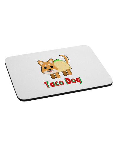 Cute Taco Dog Text Mousepad-TooLoud-White-Davson Sales