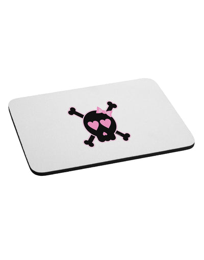 Pink and Black Crossbones Girl Mousepad-TooLoud-White-Davson Sales