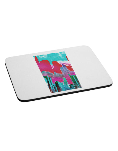 Chicago Abstract 2 Watercolor Mousepad-TooLoud-White-Davson Sales