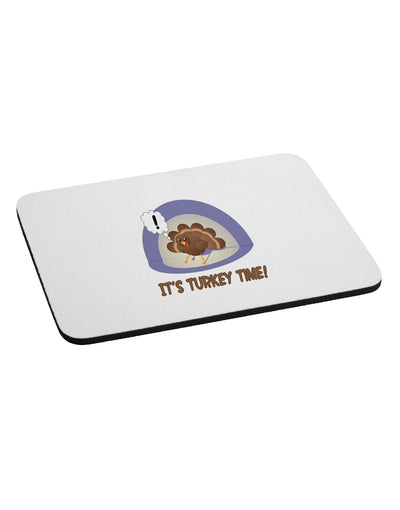 Escaping Turkey - Turkey Time Funny Mousepad-TooLoud-White-Davson Sales