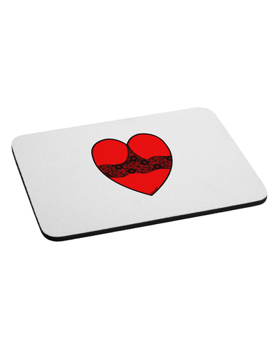 Black Lace Panty Heart Mousepad-TooLoud-White-Davson Sales