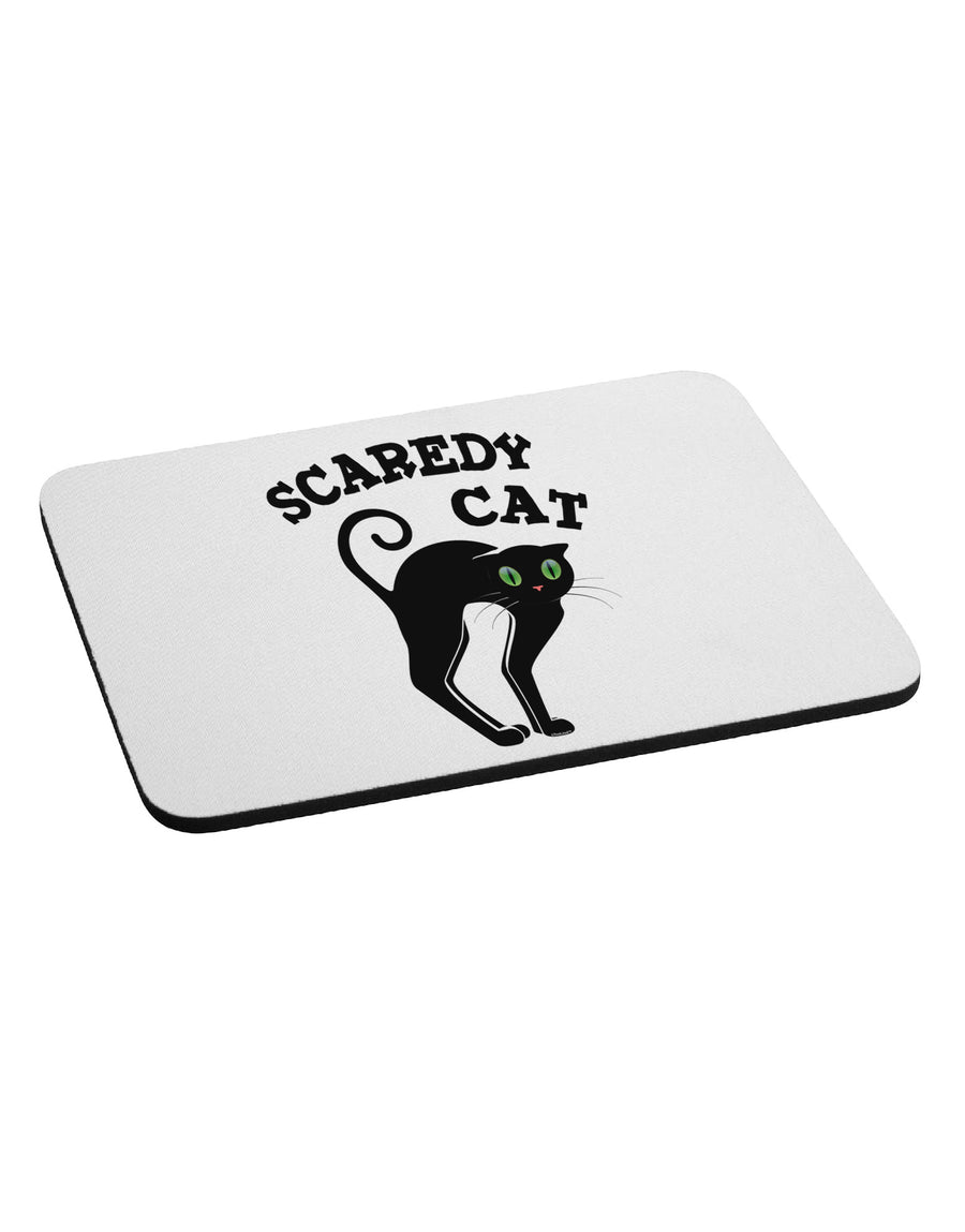 Cute Scaredy Cat Black Cat Halloween Mousepad-TooLoud-White-Davson Sales