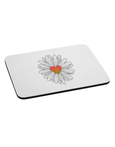 Pretty Daisy Heart Mousepad-Mousepads-TooLoud-Davson Sales