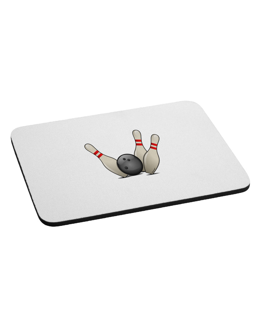 Bowling Ball with Pins Mousepad-TooLoud-White-Davson Sales