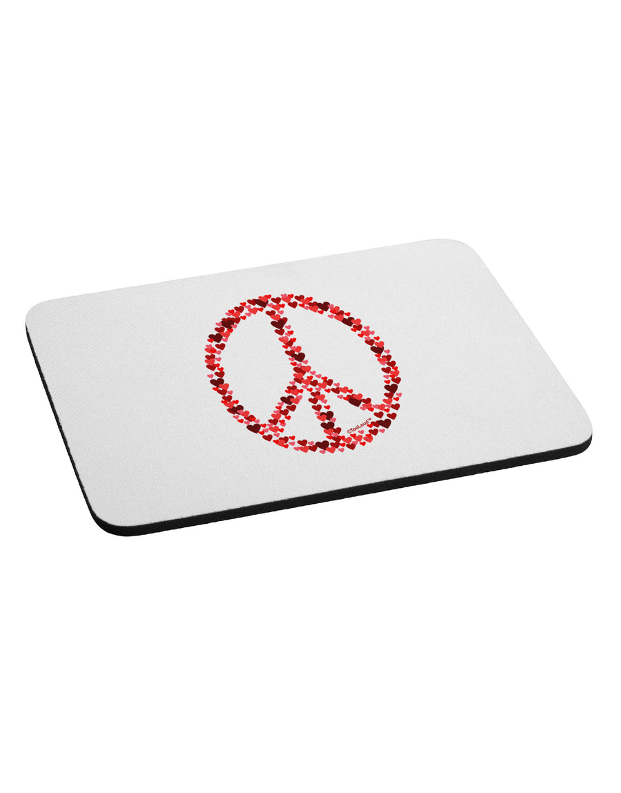 Peace Sign Hearts Red Mousepad-TooLoud-White-Davson Sales