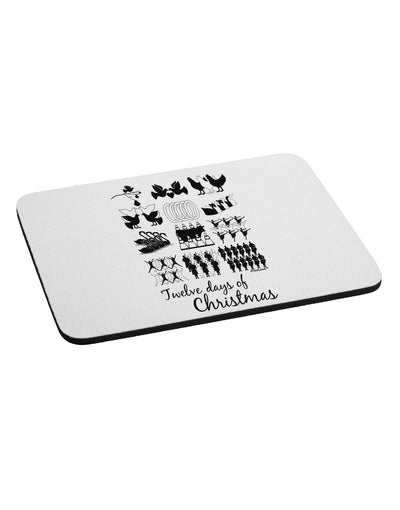 TooLoud Twelve Days of Christmas Text Mousepad-TooLoud-White-Davson Sales