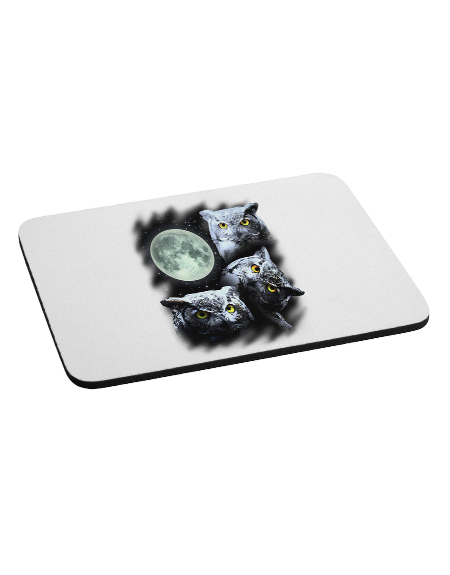 Three Owls and Moon Mousepad-TooLoud-White-Davson Sales