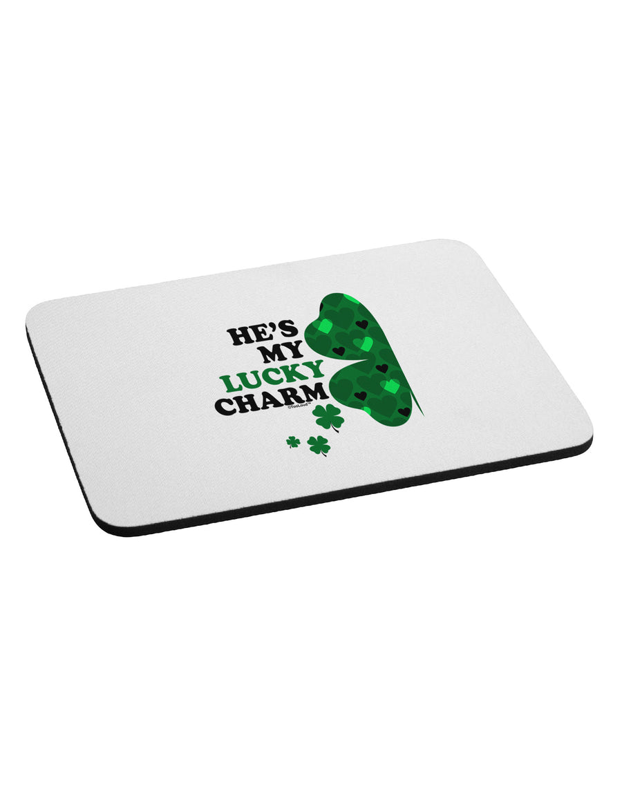 He's My Lucky Charm - Left Mousepad-TooLoud-White-Davson Sales