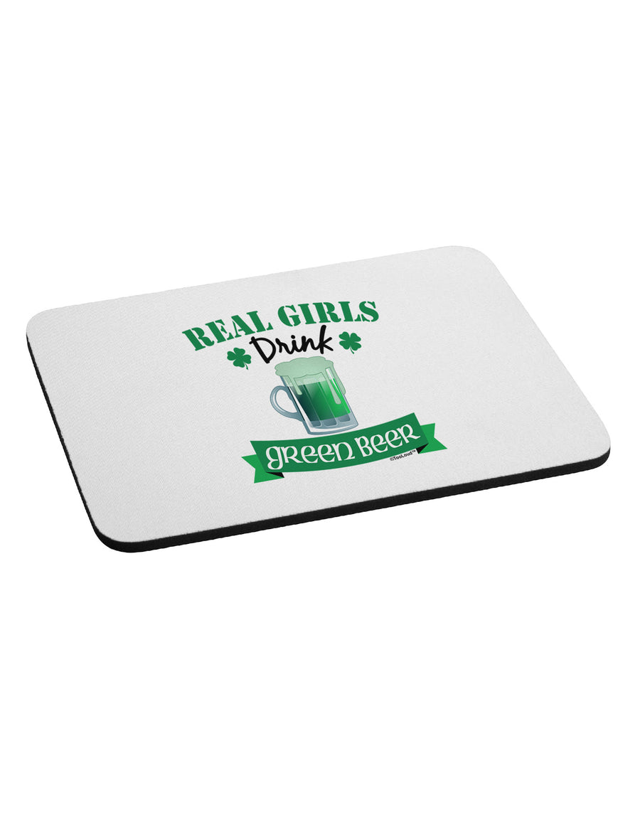 Real Girls Drink Green Beer Mousepad-TooLoud-White-Davson Sales