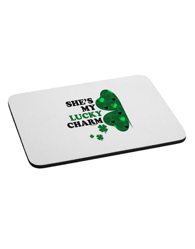 She's My Lucky Charm - Left Mousepad-TooLoud-White-Davson Sales