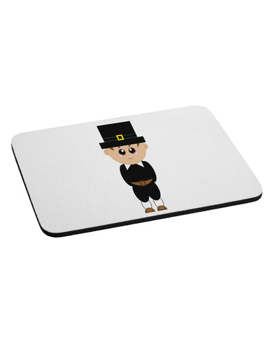 Cute Pilgrim Boy Thanksgiving Mousepad-TooLoud-White-Davson Sales