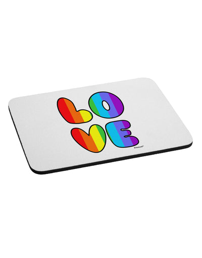 Rainbow LOVE Text Mousepad by TooLoud-TooLoud-White-Davson Sales