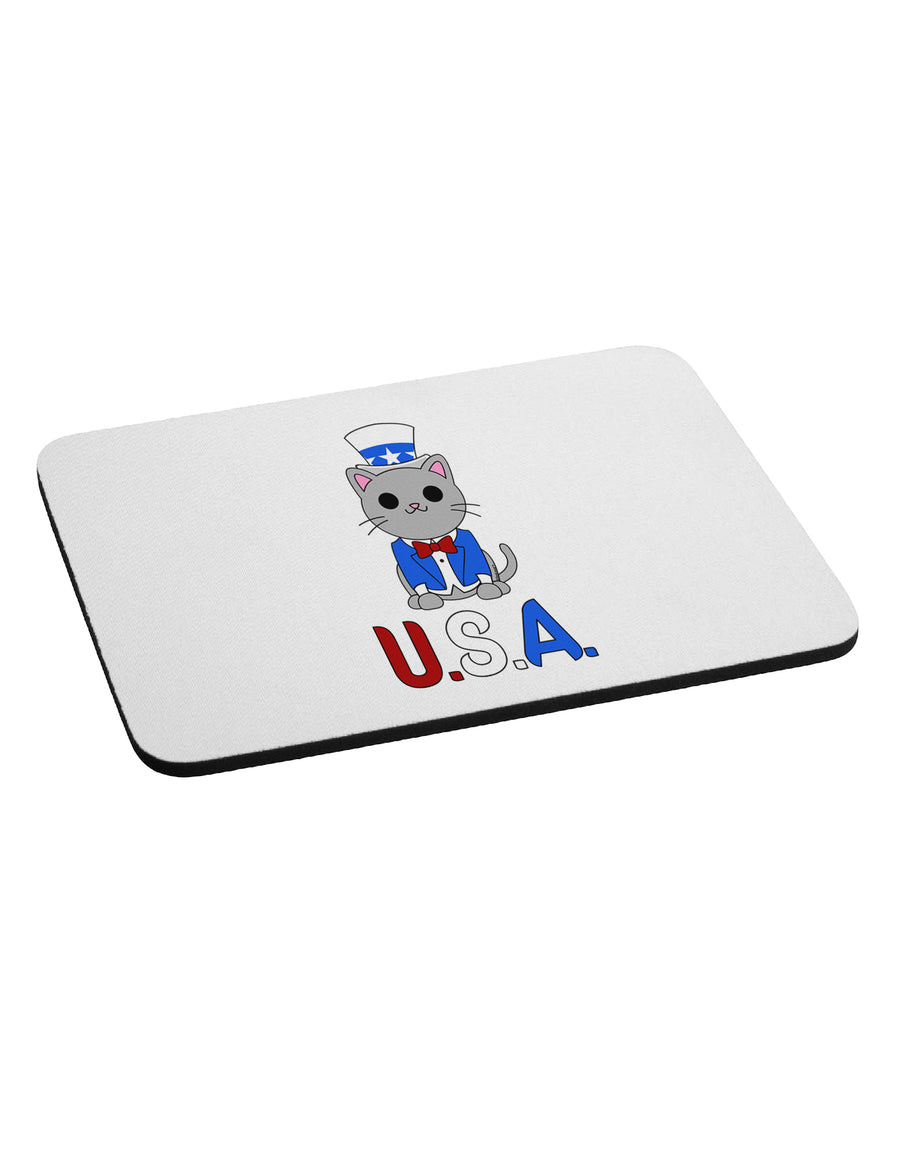 Patriotic Cat - USA Mousepad by TooLoud-TooLoud-White-Davson Sales